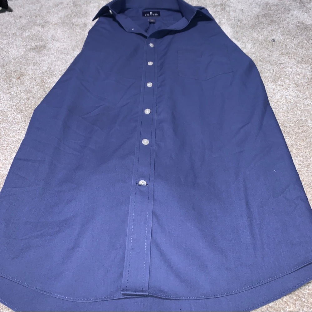 Stafford Travel Dress Shirt Size 16 34-35 Long Sleeve